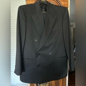 Classic Black Double-Breasted Men's Blazer with matching pants!